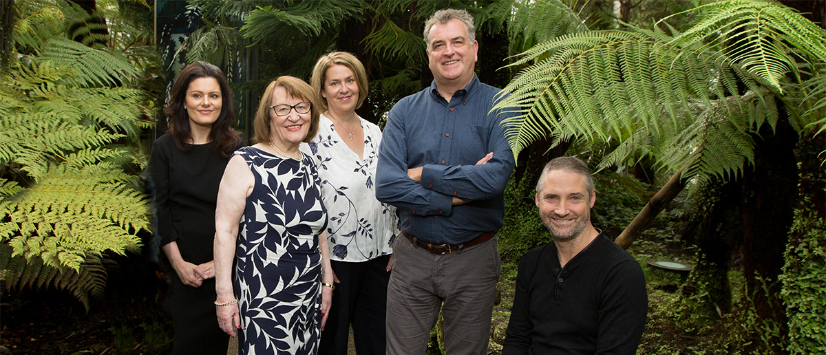 Group shot of the Core Associates team at the Botanical Gardens Glasgow